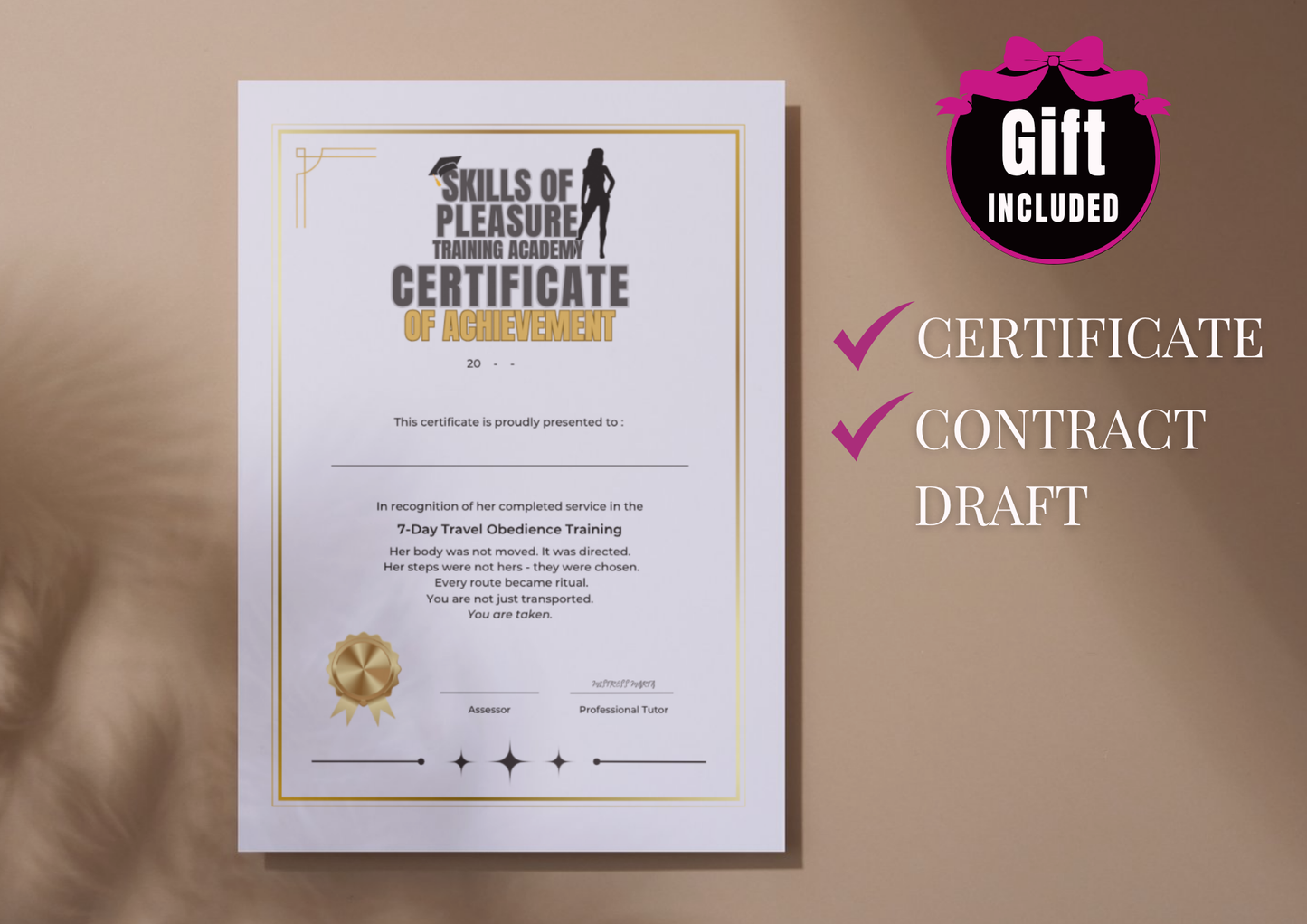 7-day Travel Obedience Training for Submissive Women