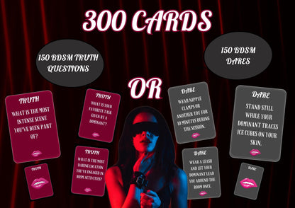 300 BDSM Truth or Dare Cards for Submissive Women