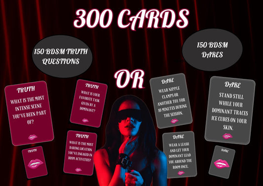 300 BDSM Truth or Dare Cards for Submissive Women