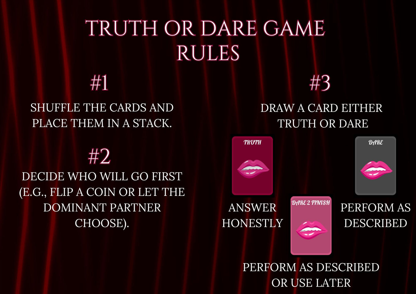 300 Truth or Dare Cards for Couples