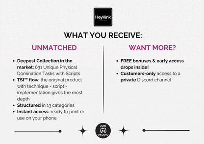 631 Submissive Woman Tasks. Physical Discipline BDSM Training Scripts. Obedience, Punishment & Ritual Play. Dominant Gift Set