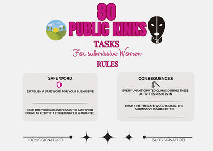 80 Public BDSM Challenges for Submissive Women