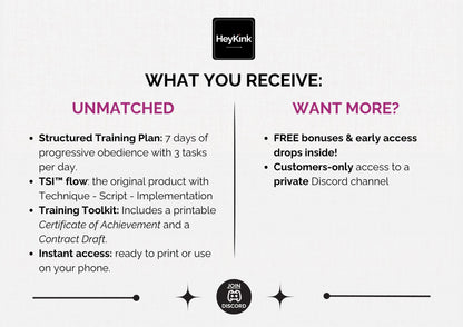 7-Day Protocol Training for Submissive Women