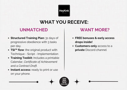 Locktober Calendar for Submissive Women