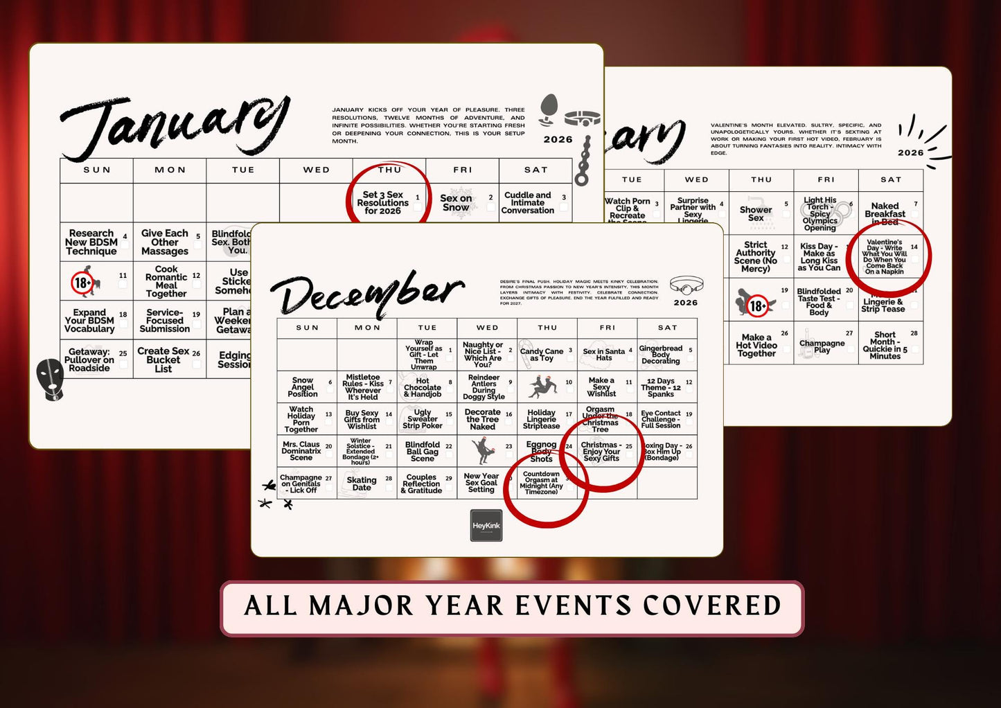 Sex Calendar 2026: 365 Daily Tasks