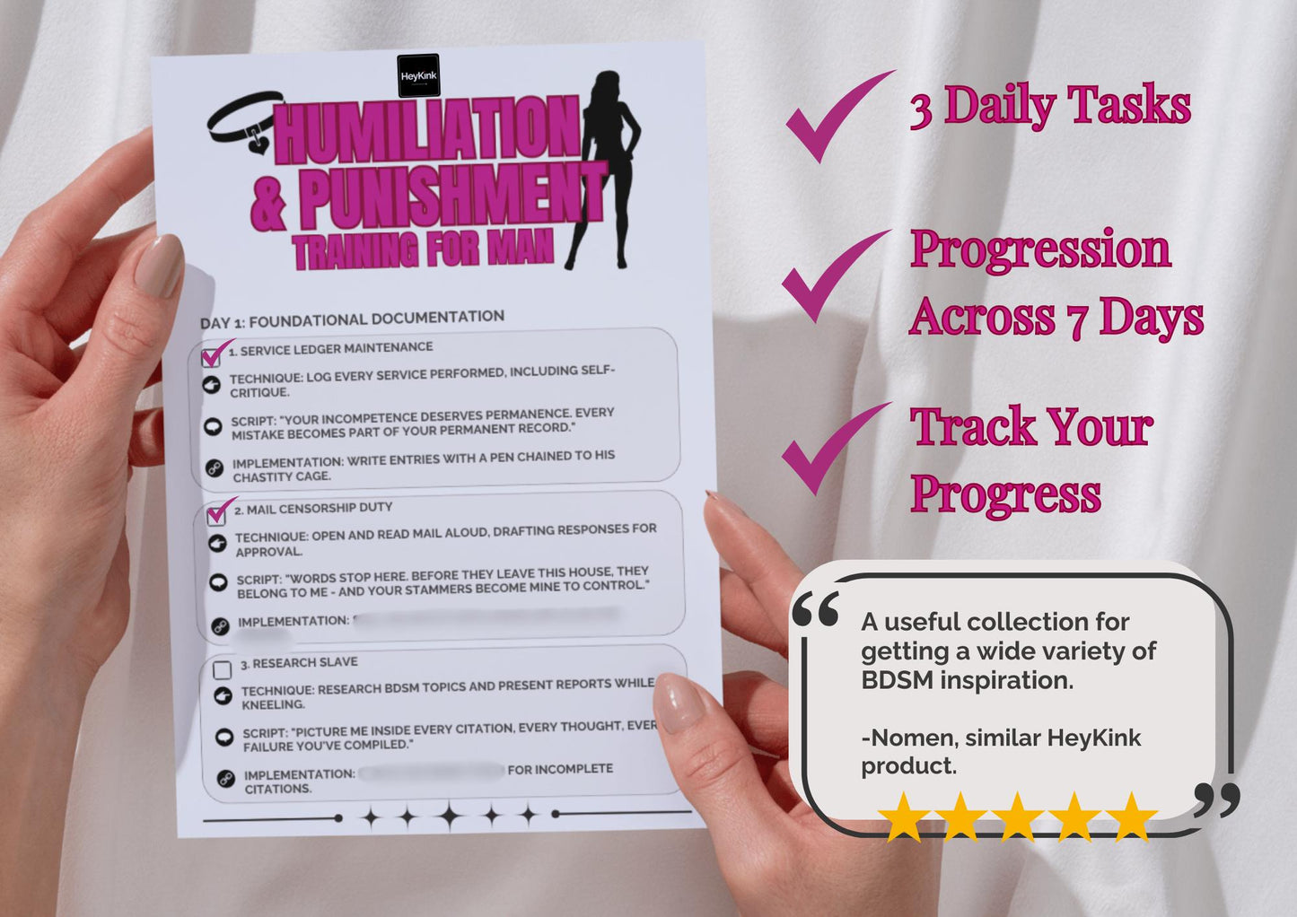 7-day Documentation Obedience Training for Submissive Men