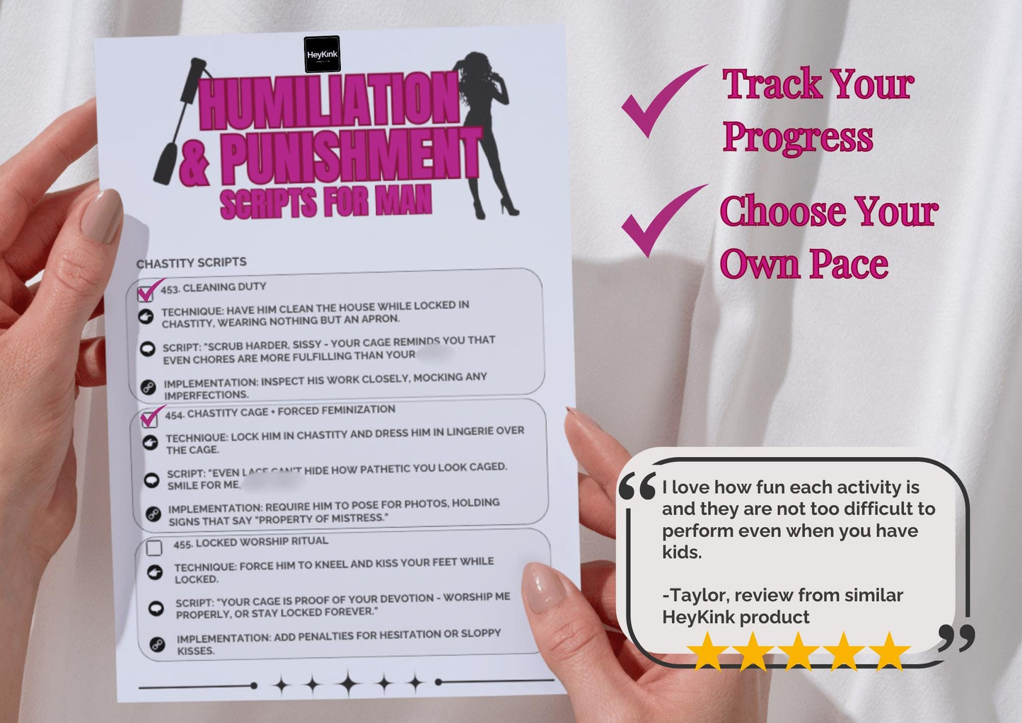 561 Submissive Man FemDom Tasks. Physical Discipline BDSM Training Scripts. Obedience, Punishment & Ritual Play. Dominantrix Gift Set