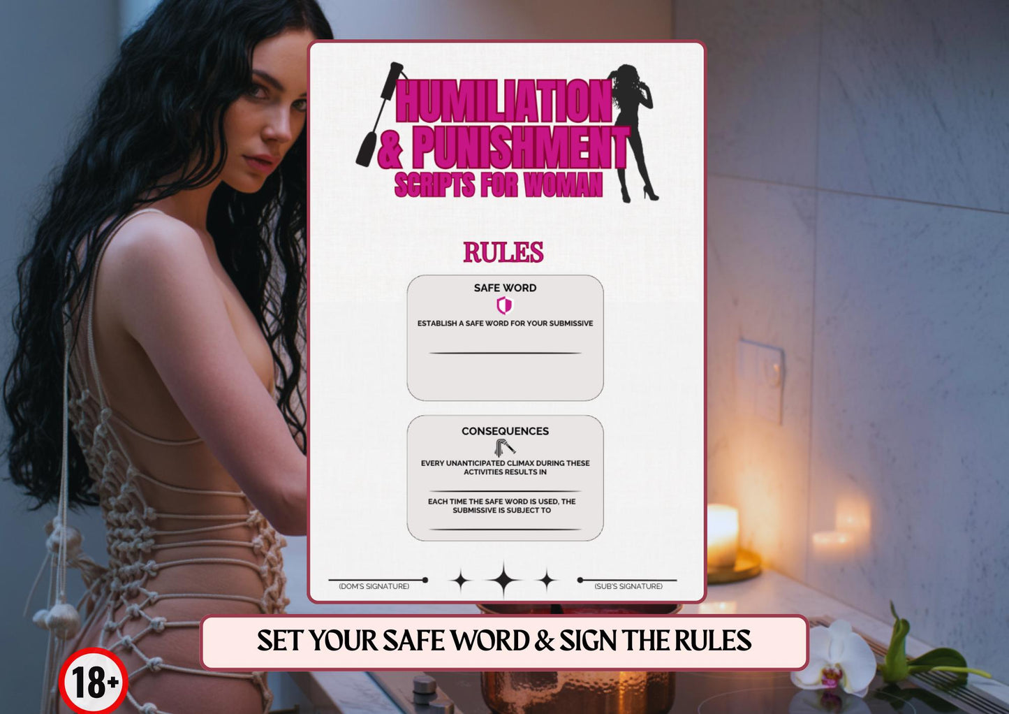 64 Bondage Obedience Tasks with Scripts for Submissive Woman