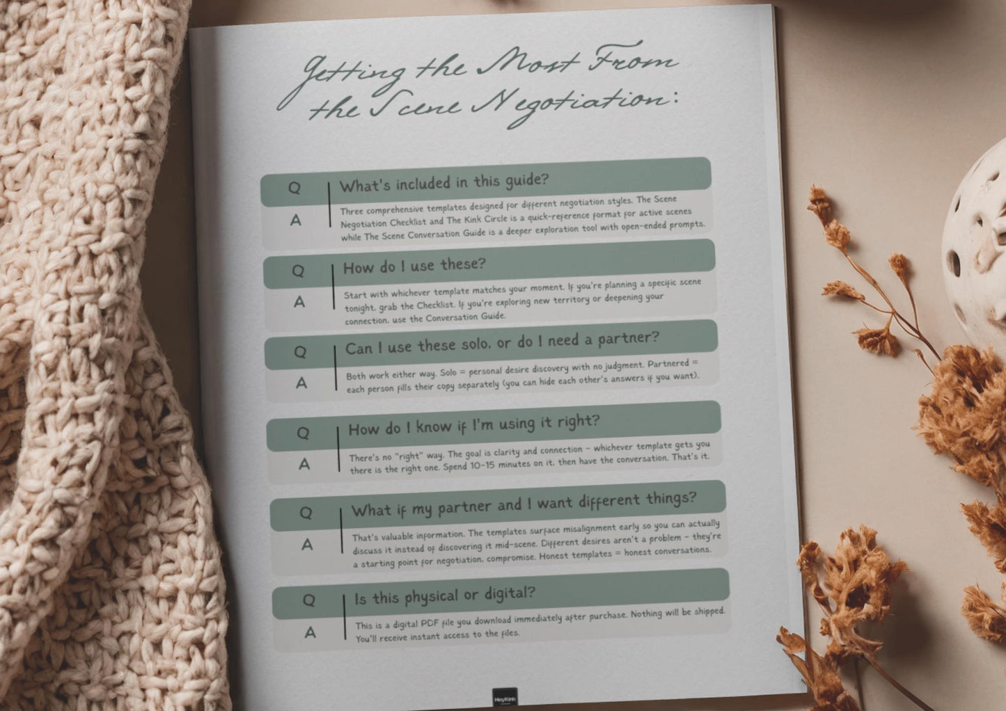 Scene Negotiation Workbook